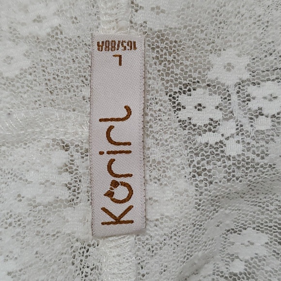 Korirl trim lace hooded Cover up Kimono women's size L - Picture 5 of 5